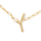 Pearl Initial Y Short Pendant Necklace - Gold - Southern Belle Boutique