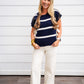 Navy Striped Bow Sweater
