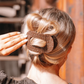 Large Flat Round Hair Clip - Brown Crocodile