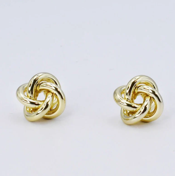 Gold Knot Stud Earrings - Southern Belle Boutique