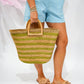 Brown Straw Beach Bag - Southern Belle Boutique