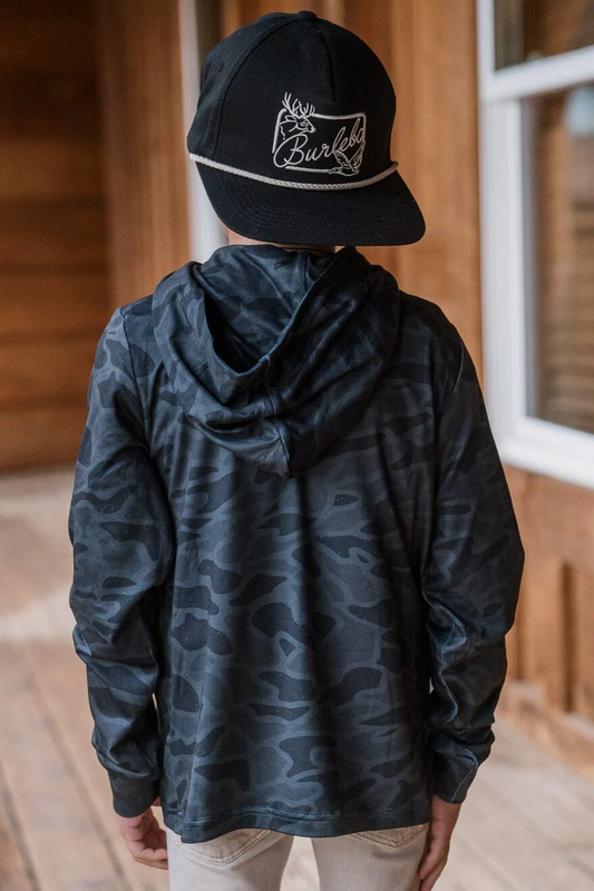 Black Camo Performance Hoodie Youth - Southern Belle Boutique
