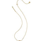 Elisa Scallop Frame Short Pendant Necklace Gold Light Pink Iridescent Abalone - Southern Belle Boutique