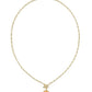 Pumpkin Link And Chain Necklace - Gold Orange Mother Of Pearl - Southern Belle Boutique