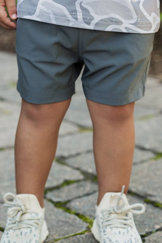 Youth - Everyday Shorts - River Rock Grey/Deer Camo - Southern Belle Boutique