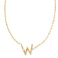 Pearl Initial W Short Pendant Necklace - Gold - Southern Belle Boutique