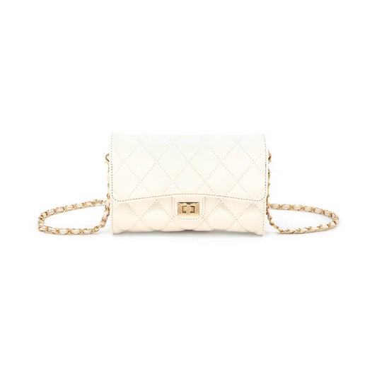 Quilted Crossbody - White - Southern Belle Boutique