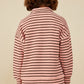 Girls Textured Stripe Knit 1/2 Button Up Top - Southern Belle Boutique