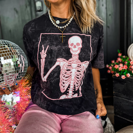 Peace Skelly Mineral Wash Tee