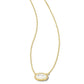 Grayson Stone Pendant Necklace - Gold Ivory Mother Of Pearl - Southern Belle Boutique