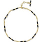 Bree Beaded Link And Chain Necklace - Gold Black Agate - Southern Belle Boutique