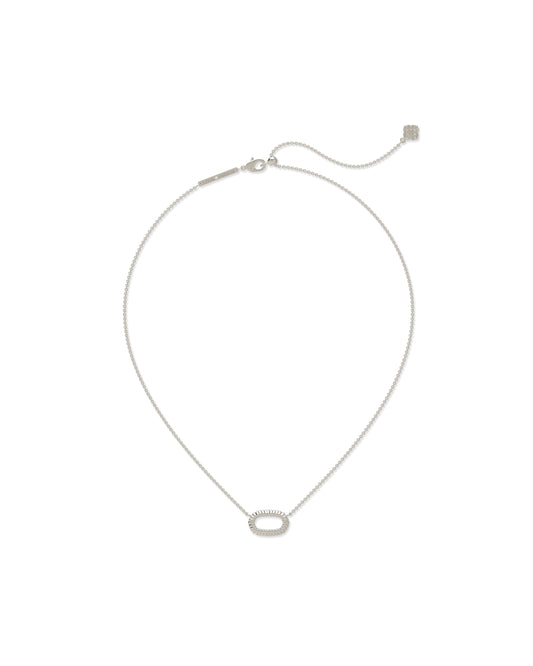 Elisa Ridge Open Frame Short Pendant Necklace - Silver - Southern Belle Boutique