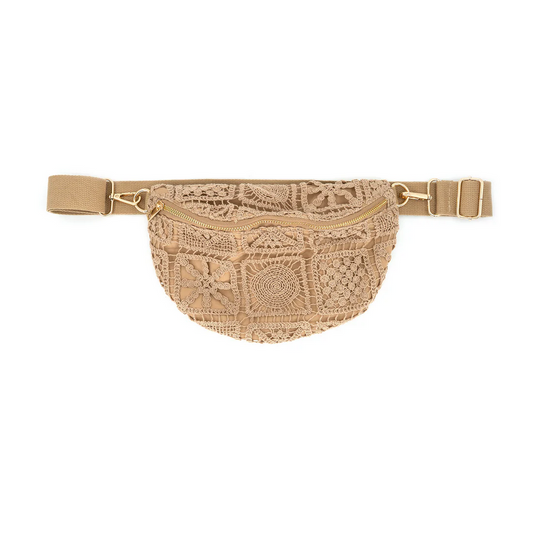 Aura Crochet Fanny Bag - Khaki - Southern Belle Boutique