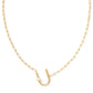 Pearl Initial U Short Pendant Necklace - Gold - Southern Belle Boutique