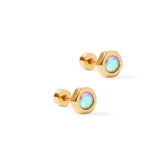 Screwback Stud Earrings - Addison Iridescent - Southern Belle Boutique