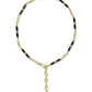 Bree Beaded Link And Chain Necklace - Gold Black Agate - Southern Belle Boutique