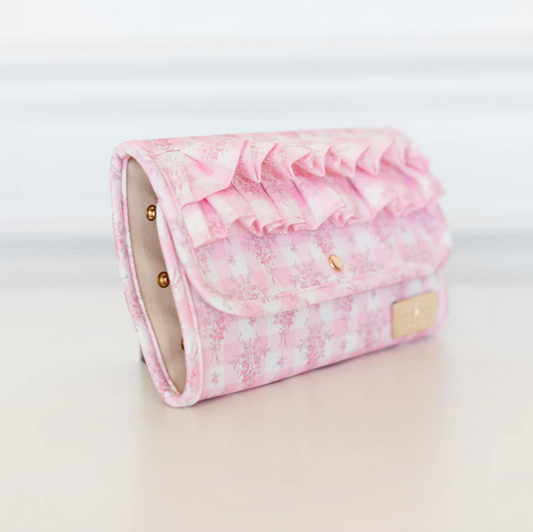 Ruffled Jewelry Fold - Pink Floral - Southern Belle Boutique