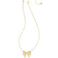 Krista Bow Short Pendant Necklace - Gold White