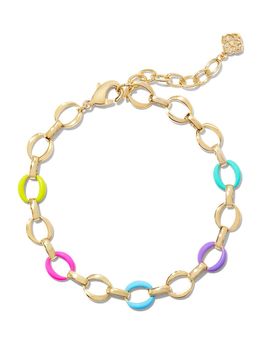 Kelsey Chain Bracelet Gold Multi Mix - Southern Belle Boutique