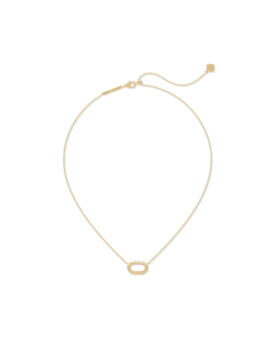 ELISA Elisa Ridge Open Frame Short Pendant Necklace - Gold - Southern Belle Boutique