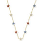 Sierra Star Crystal Strand Necklace Gold - Red White Blue Mix
