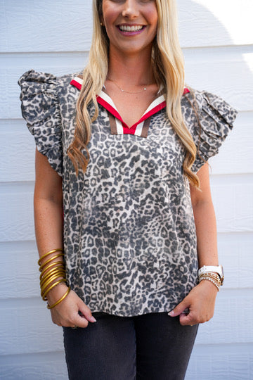 Animal Red Stripe Blouse