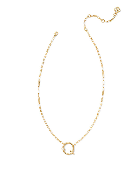 Pearl Initial Q Short Pendant Necklace - Gold - Southern Belle Boutique