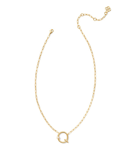 Pearl Initial Q Short Pendant Necklace - Gold - Southern Belle Boutique