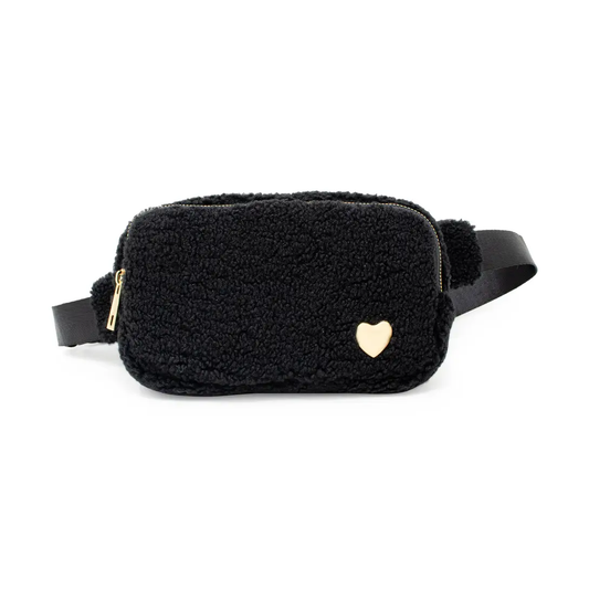 Fuzzy Crossbody Sling Bag w/Hearts (Youth) - Southern Belle Boutique
