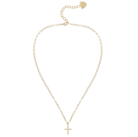 Legacy Cross Drop Necklace - Gold - Southern Belle Boutique