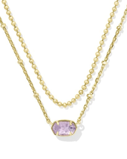 Emilie Multi Strand Necklace Gold Purple Amethyst - Southern Belle Boutique