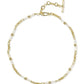 Bree Beaded Link And Chain Necklace - Gold Ivory Mother Of Pearl - Southern Belle Boutique