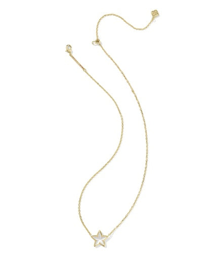 Cassidy Short Pendant Necklace - Gold Ivory Mother Of Pearl