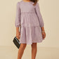 Girls Floral Textured Button Back Ruffle Dress - Southern Belle Boutique
