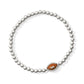 Football Stretch Bracelet Silver Orange Goldstone - Southern Belle Boutique