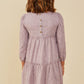 Girls Floral Textured Button Back Ruffle Dress - Southern Belle Boutique