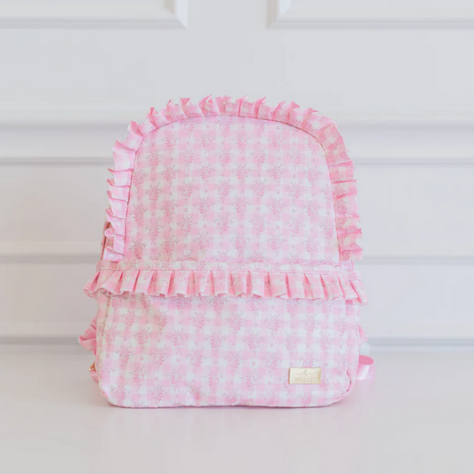 Ruffle Nylon Backpack - Pink Floral