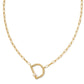 Pearl Initial D Short Pendant Necklace - Gold