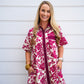 Burgundy Cream Floral Dress