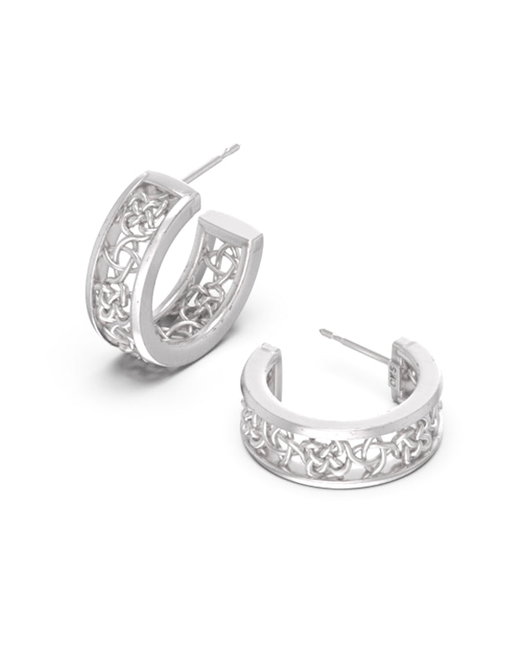 Kelly Huggie Earrings - Silver - Southern Belle Boutique