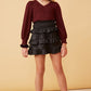 Black Shimmery Ruffle Skirt - Southern Belle Boutique
