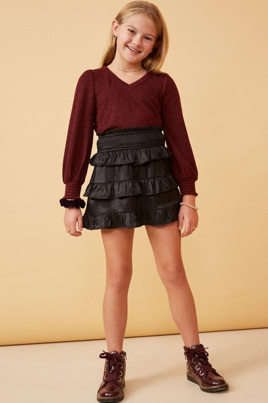 Black Shimmery Ruffle Skirt - Southern Belle Boutique