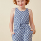 Blue Checkered Burnout Romper - Southern Belle Boutique