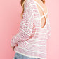 Pink Striped Cross Back Sweater - Southern Belle Boutique