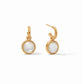 Fleur-de-Lis Hoop & Charm Earring Iridescent Clear Crystal - Southern Belle Boutique