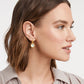 Fleur-de-Lis Hoop & Charm Earring Iridescent Clear Crystal - Southern Belle Boutique