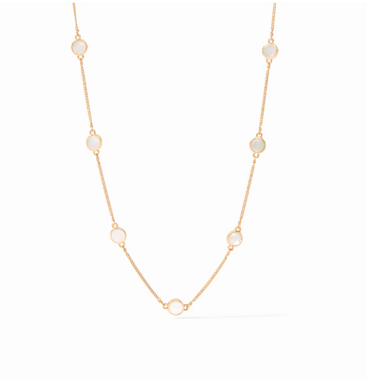 Valencia Delicate Station Necklace Mother of Pearl - Southern Belle Boutique