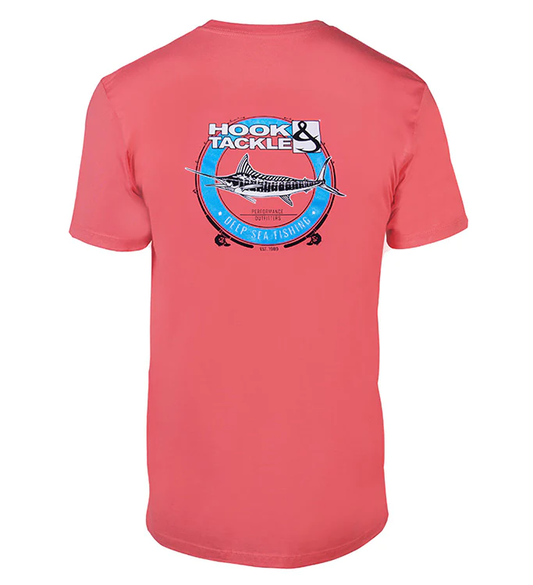 Deep Sea S/S Pocket Tee - Coral - Southern Belle Boutique