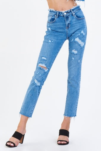 Blaire High Rise Ankle Slim - Eden - Southern Belle Boutique