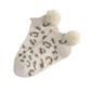 Ari Leopard Print Plush Home Socks, Taupe - Southern Belle Boutique